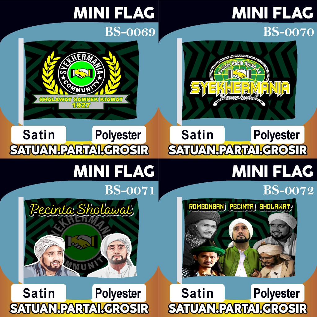 Jual PROMO CETAK BENDERA PRINTING MAJELIS SHALAWAT V18/MINI FLAG ...