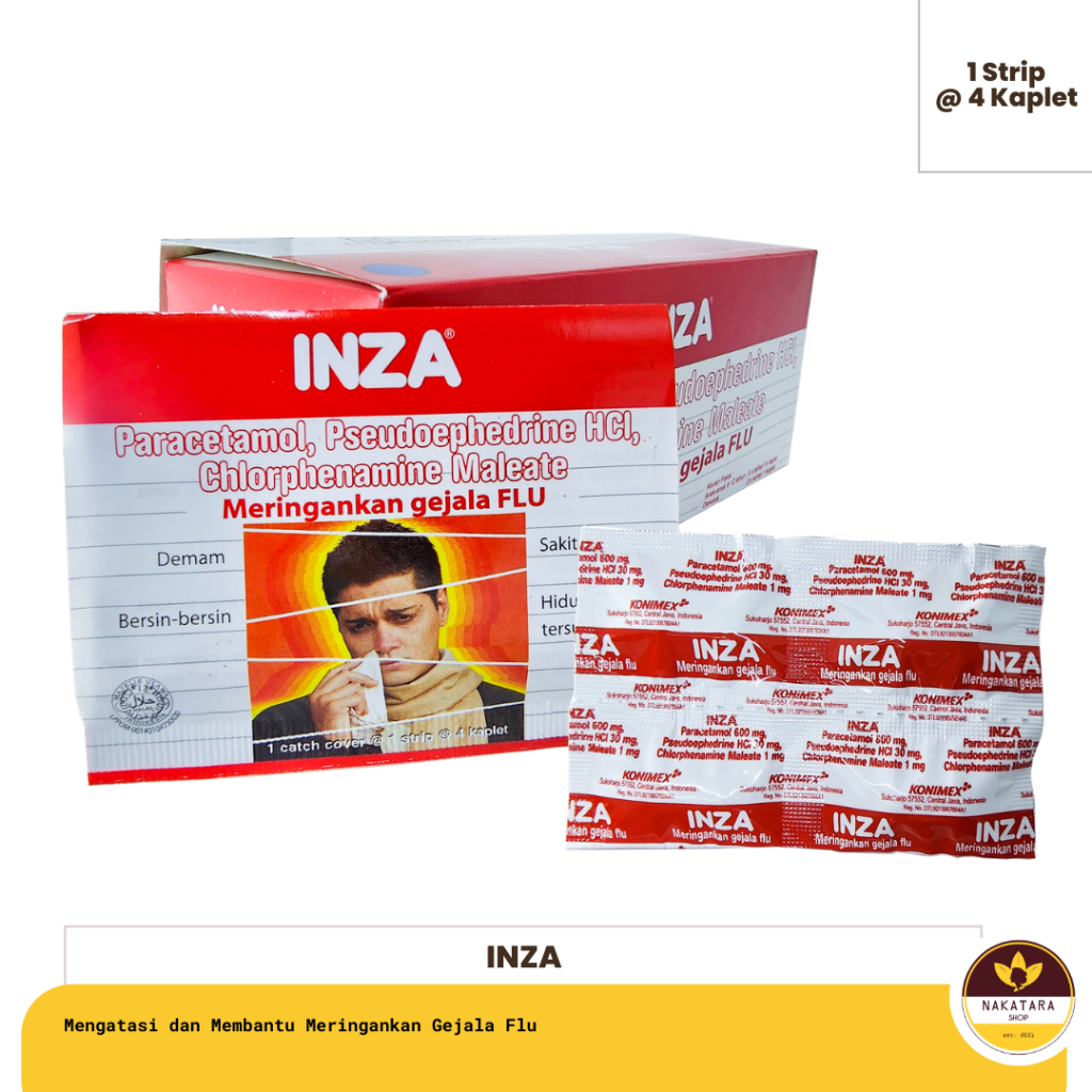 Jual INZA TABLET ISI 4 - MEREDAKAN GEJALA FLU | Shopee Indonesia