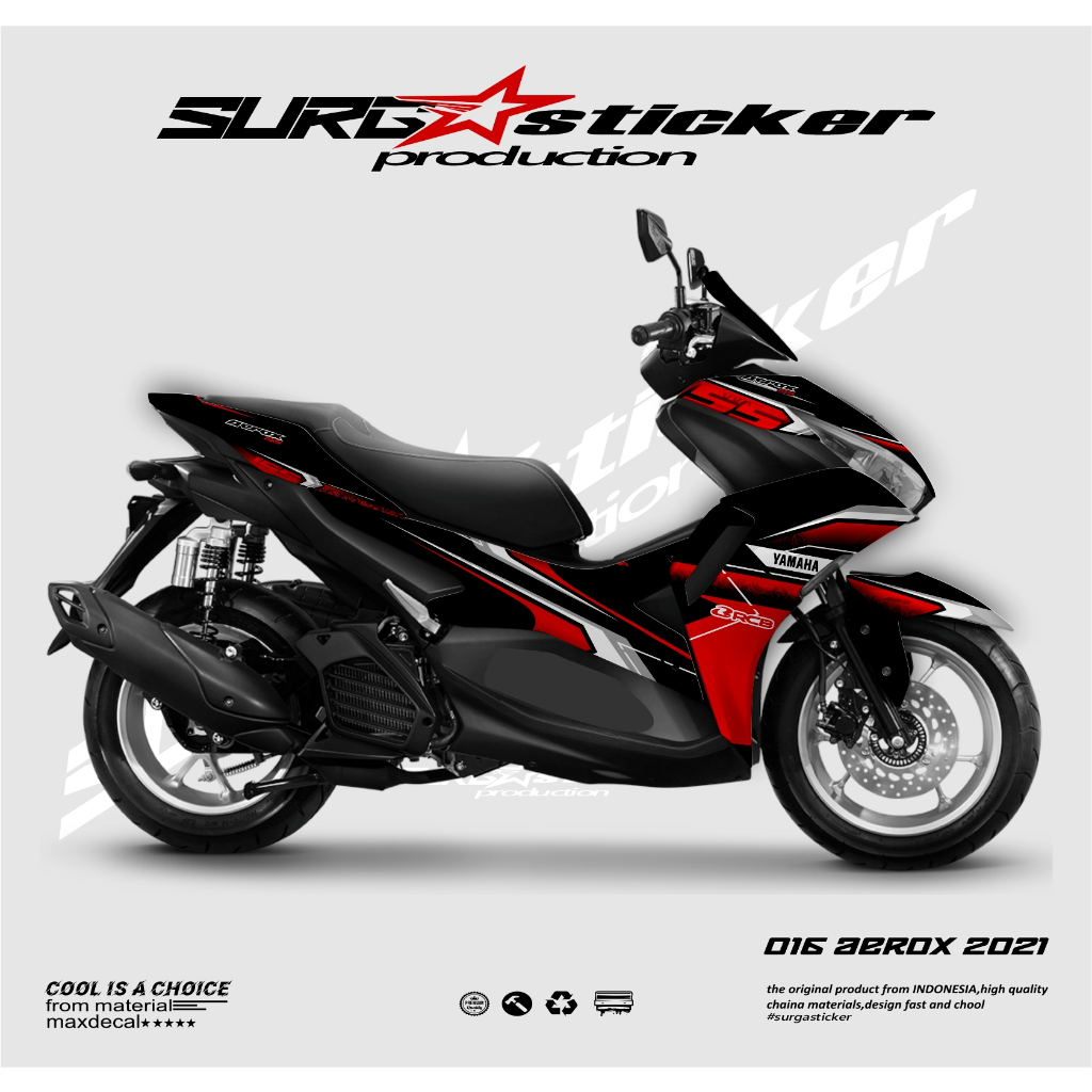 Jual 016 sticker decal motor aerox 2021 motif racing simple bisa ...