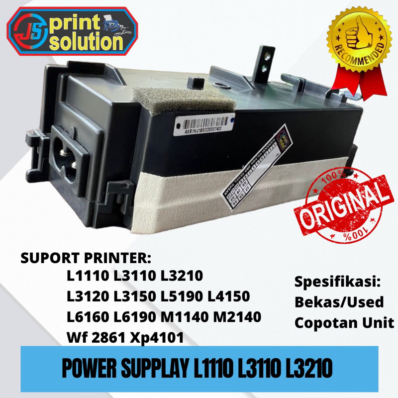 Jual Adaptor Power Supply Epson L1110 L3110 L3116 L3150 L3156 L4150 L4160 L5190 Used Original 4359