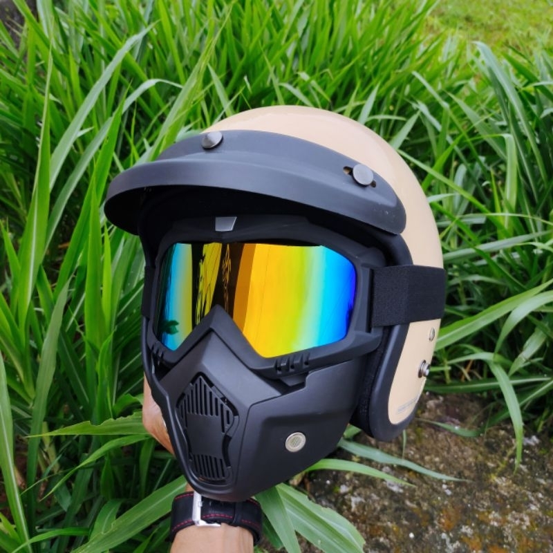 Jual Helm Bogo Dewasa Gogle Mask Retro Shopee Indonesia