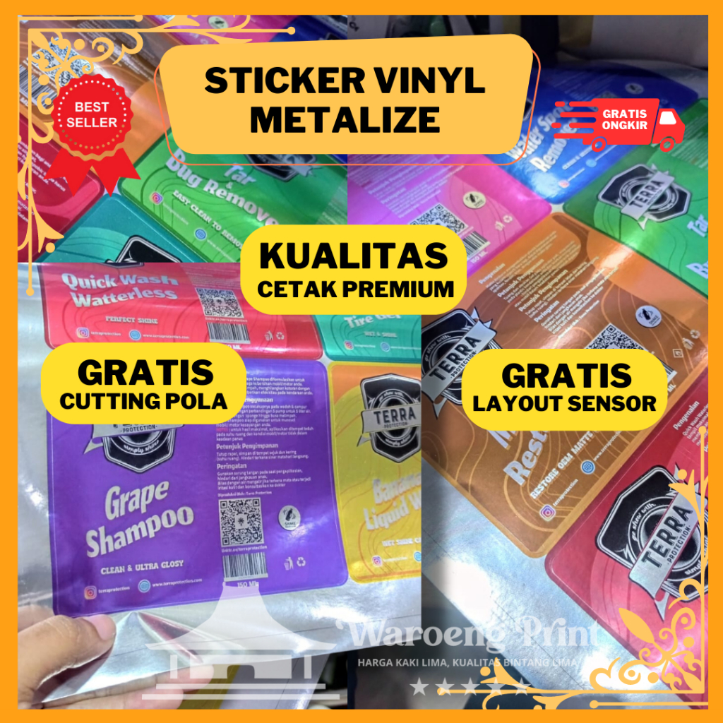 Jual STIKER SILVER DAN GOLD | STIKER METALIZE UKURAN A3 | STIKER ...