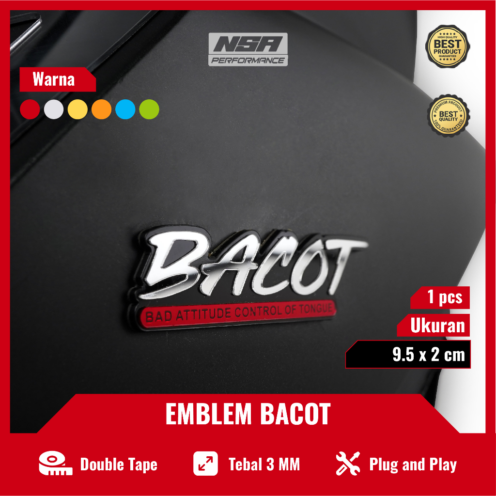 Jual NSA EMBLEM STIKER BACOT 1PCS EMBLEM BACOT EMBLEM MOTOR STIKER HELM ...