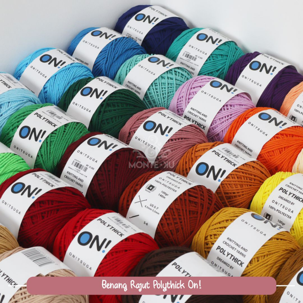 Jual Onitsuga Benang Rajut Polythick Polyester Warna Warni Tebal Murah