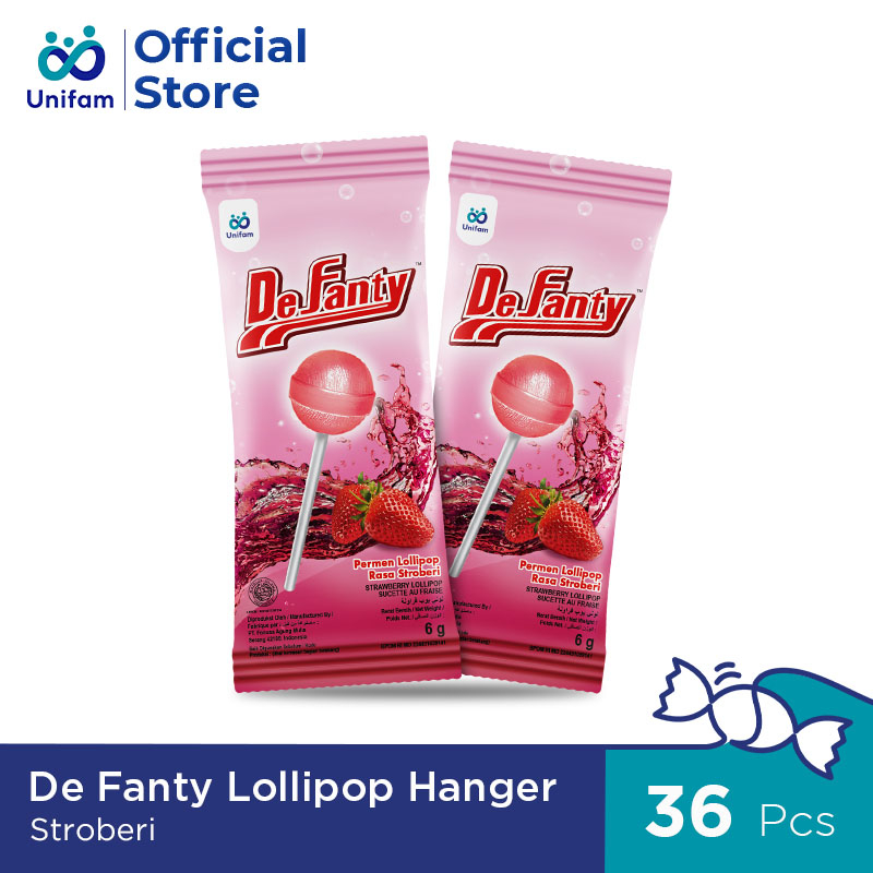 Jual DeFanty Permen Lolipop Soda Strawberry Hanger - Soda Candy 1 Bag ...