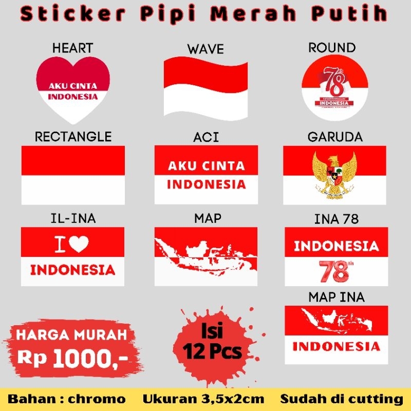 Jual Sticker Pipi Merah Putih Agustus Shopee Indonesia