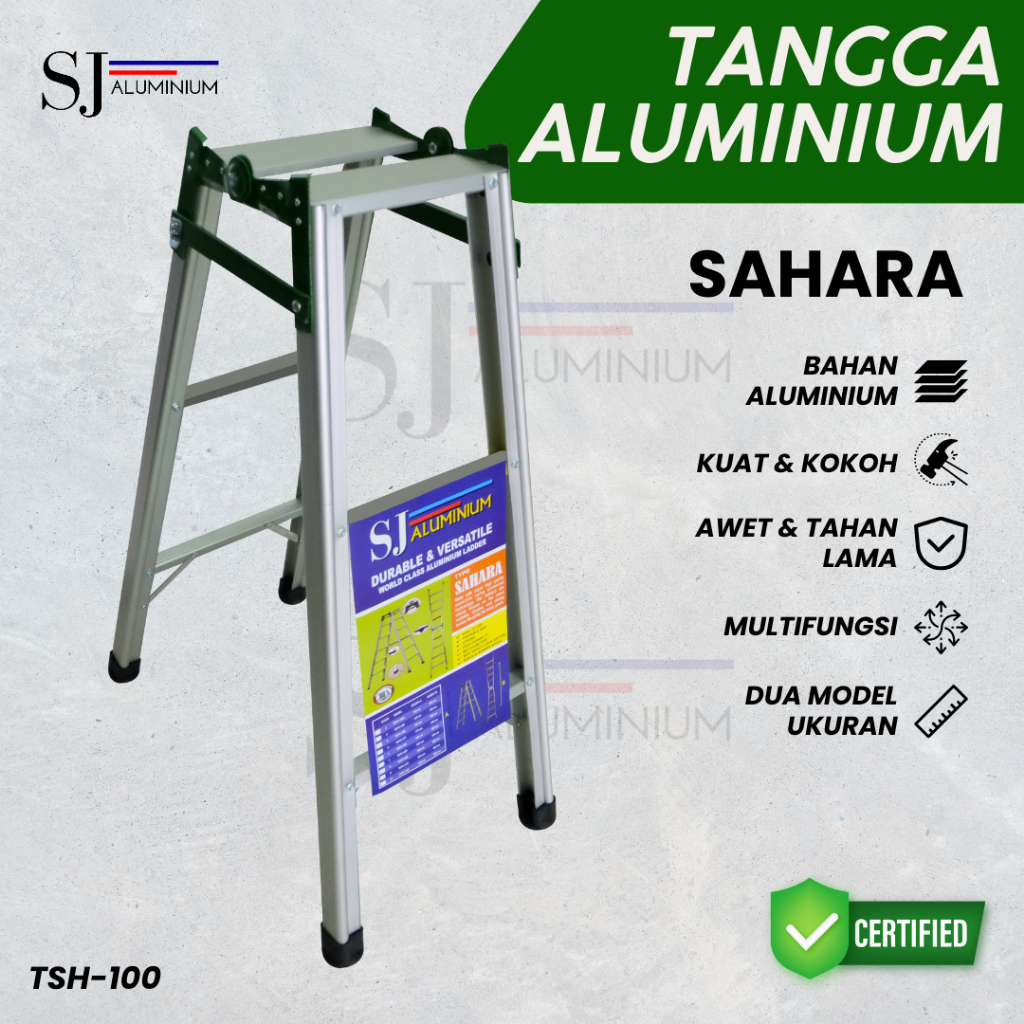 Jual Tangga Lipat Aluminium Ladder Multifungsi Jumbo Sahara Hijau Ukuran Meter Cm