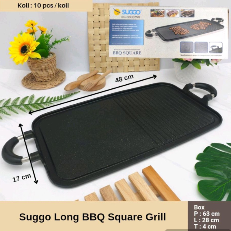 Jual SUGGO LONG BBQ SQUARE MULTI GRILL PAN ALAT PANGGANG / ALAT MASAK