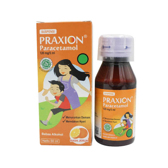 Jual Praxion ( Paracetamol ) Suspensi 60 ml/ Menurunkan demam ...