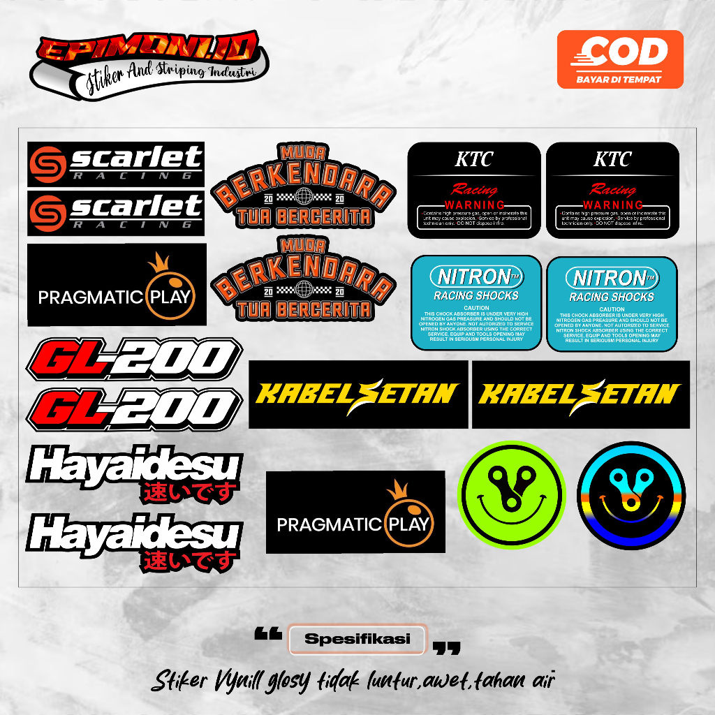Jual stiker racing stiker variasi 10 variasi stiker | Shopee Indonesia