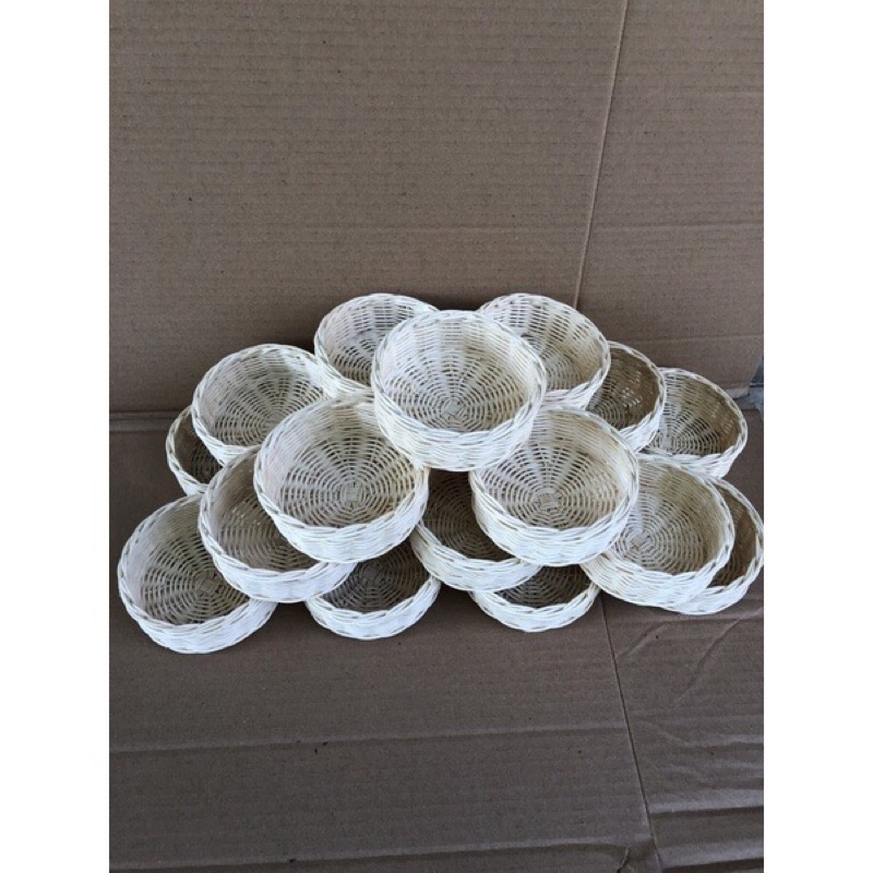 Jual keranjang rotan halus tangkai bulat diameter 12cm | Shopee Indonesia