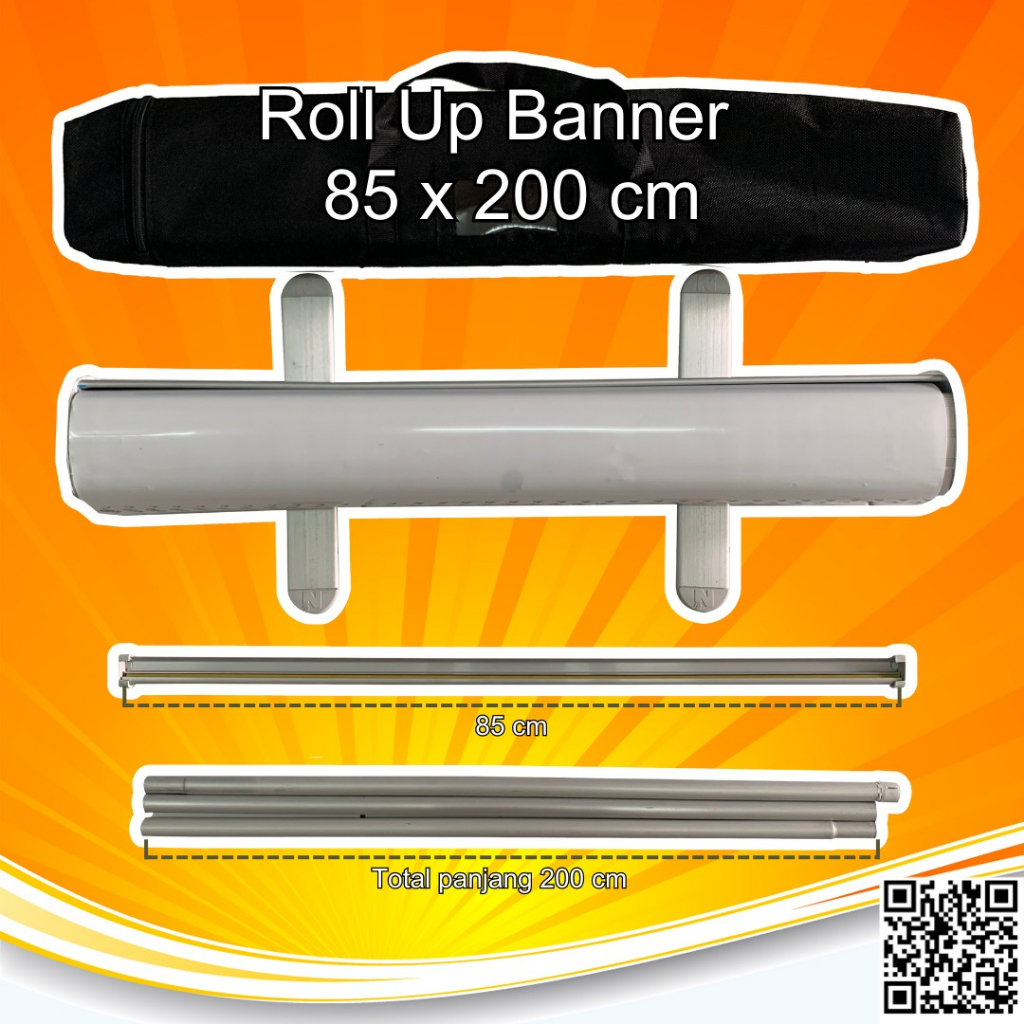 Jual Rangka Bahan Roll Up Banner Almunium 85 x 200 cm Standing Display ...