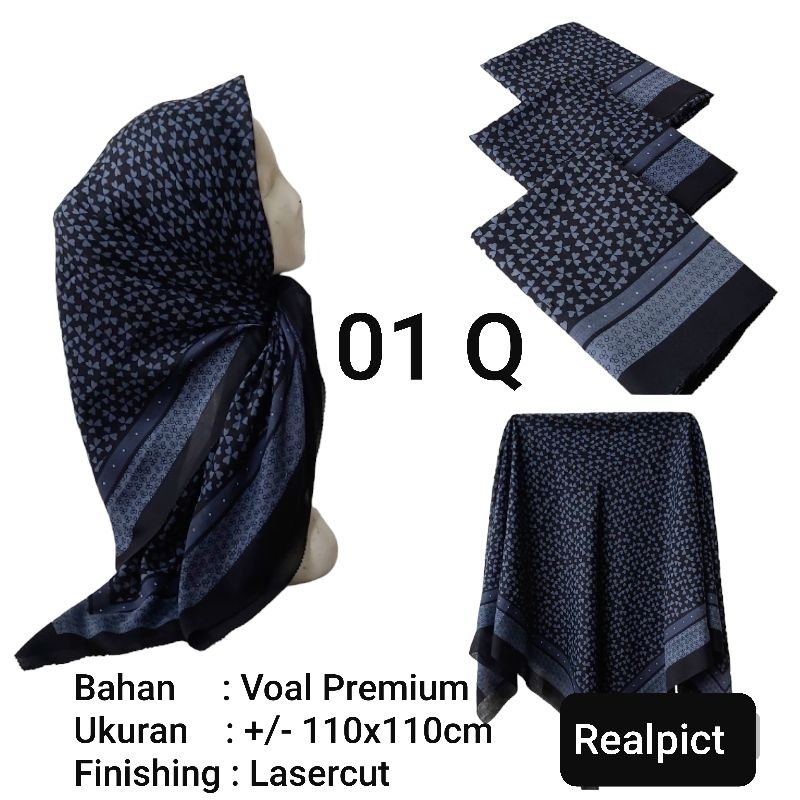 Jual 01a Sampai 02xhijab Voal Motif Lasercut Jilbab Voal Lasercut Kerudung Segiempat Voal