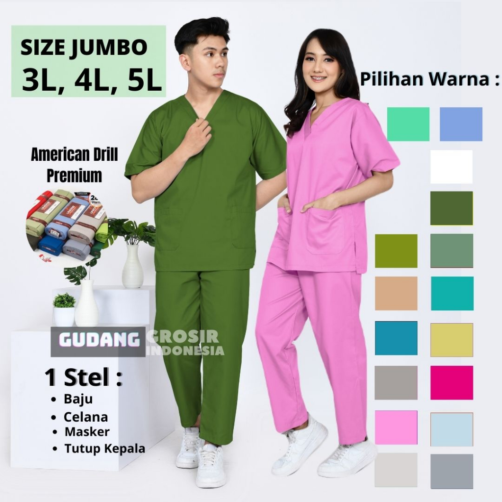 Jual [LENGAN PENDEK] Baju OK Ukuran Jumbo | Baju Kamar Bedah Dokter dan ...