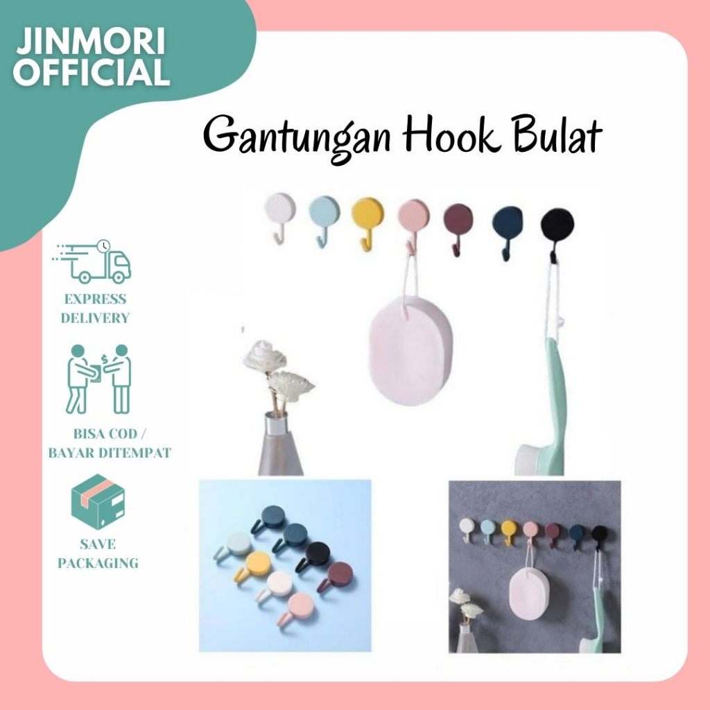 Jual Jm Gantungan Hook Dinding Gantungan Dinding Bulat Tempelan Gantungan Baju Serbaguna