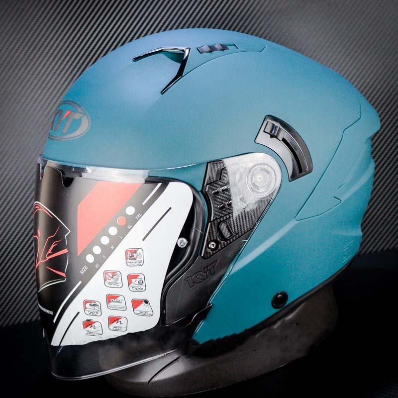 Jual Helm Kyt Nfj Solid Matt Emerald Green Double Visor Shopee