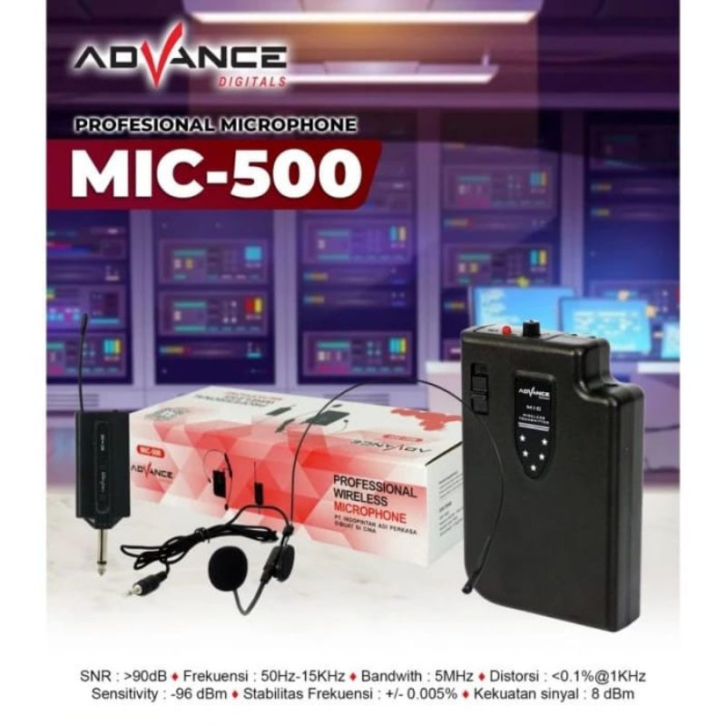 Jual ADVANCE MIC.WIRELESS MIC 500 MIC CLIP ON /MICROPHONE MIC CALL ...