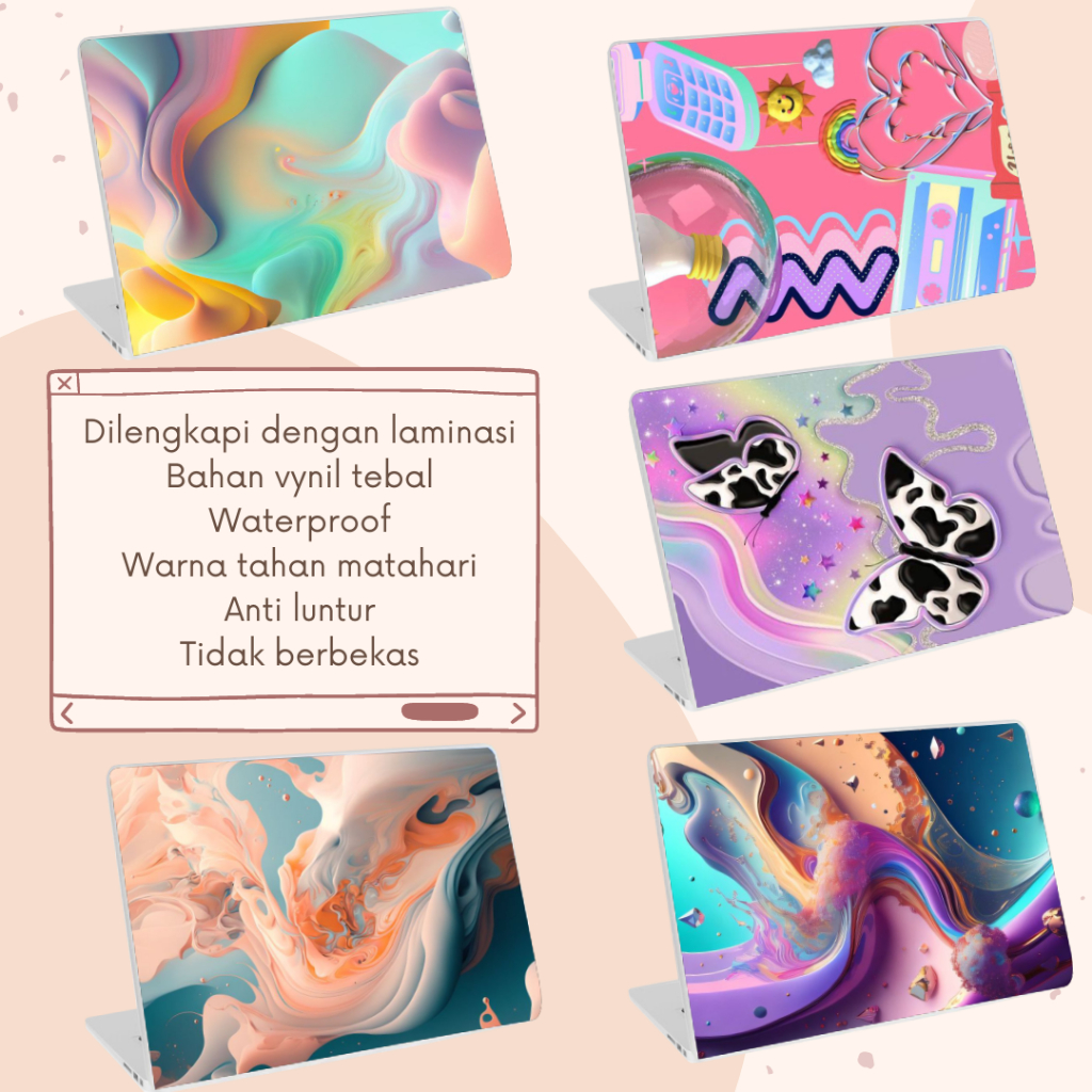 Jual Garskin Laptop Sticker Abstrack Aesthetic Cover Protector Notebook ...