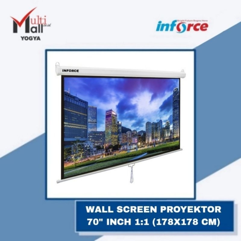 Jual Wall Screen 70 Inch Layar Proyektor Manual 70 1 1 178x178 Cm