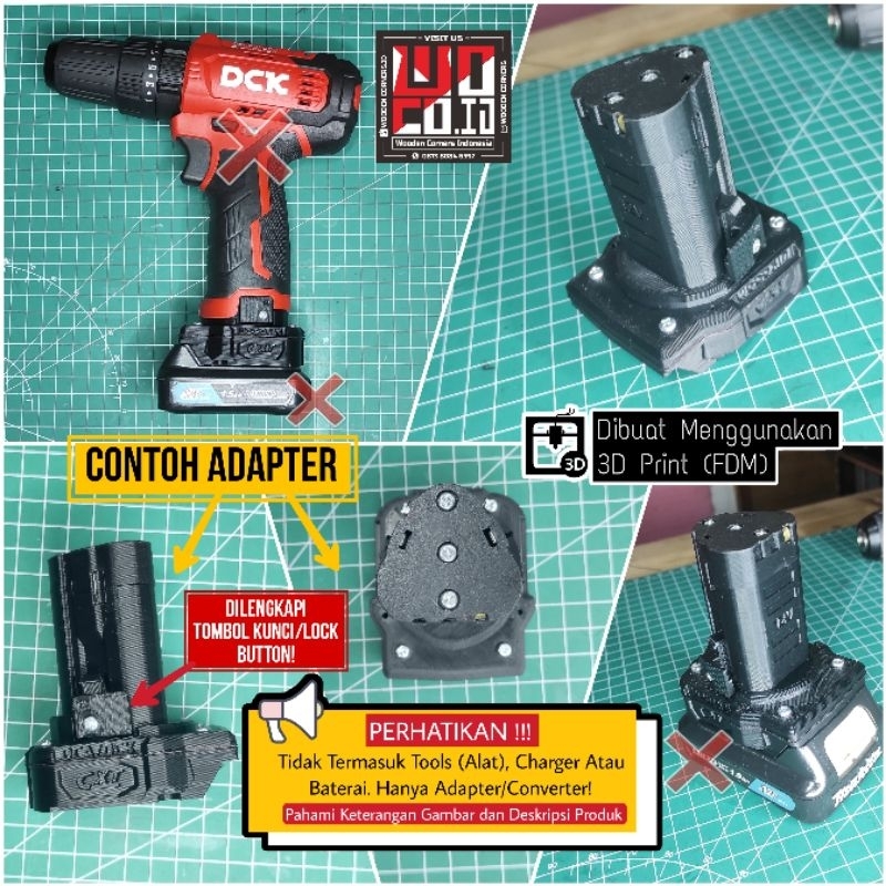 Jual Adapter Converter Baterai Cxt 12v Makita U Tool Dca Dck 12v 3d