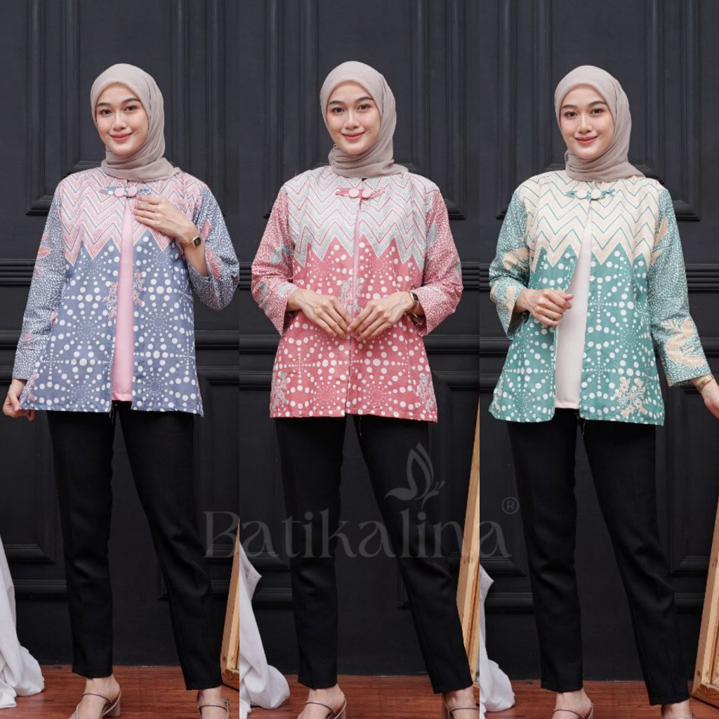 Jual Baju Batik Wanita Modern Atasan Blouse Batik Kerja Kantor Wanita ...