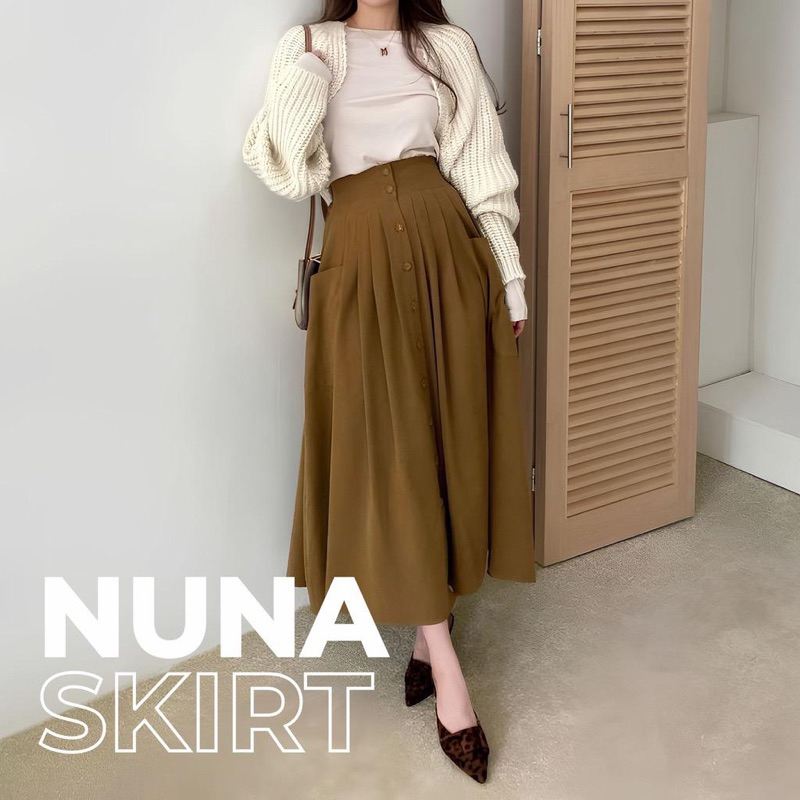 Jual SKIRT NUNA TWILL ROK VARIASI KANCING DEPAN ROK KANCING TWILL ROK