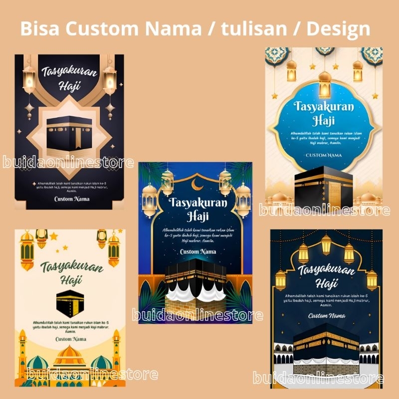 Jual Stiker Haji Label Hangtag Kartu Ucapan Tasyakuran Umroh Sticker