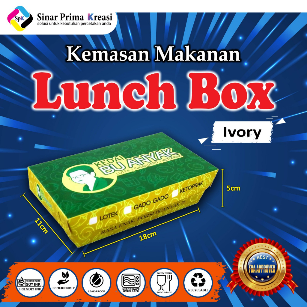 Jual Cetak Custom Paper Lunch Box / Dus Ukuran M / Size M / Full Colour ...