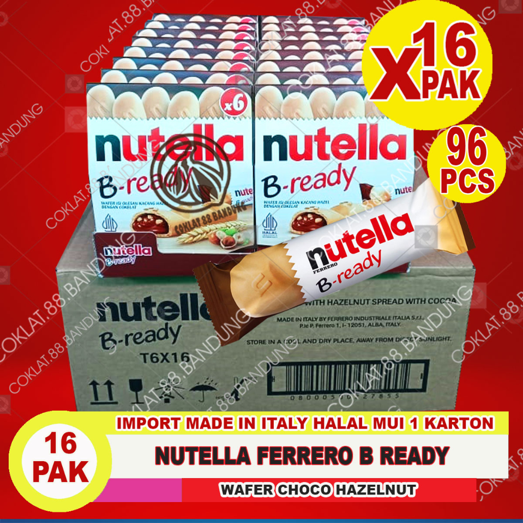 Jual NUTELLA B READY 1 DUS ISI 16 PAK, NUTELLA FERRERO B READY 1 KARTON ...