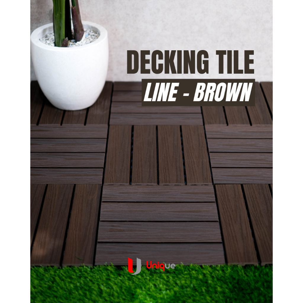 Jual Decking Tile Wpc Outdoor Dekorasi Lantai Kayu Motif Line