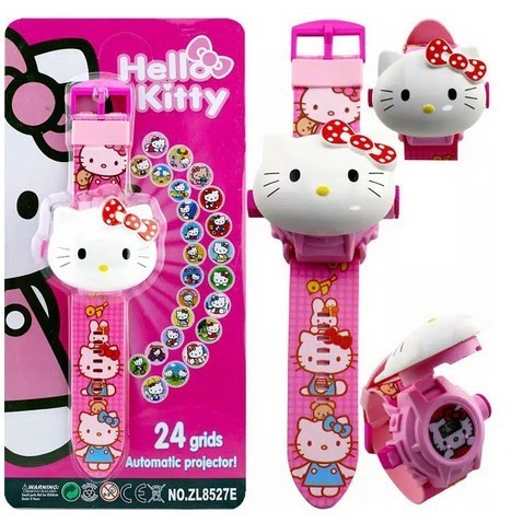Jual JAM TANGAN ANAK PEREMPUAN KARAKTER HELLO KITTY PROYEKTOR 24 GAMBAR