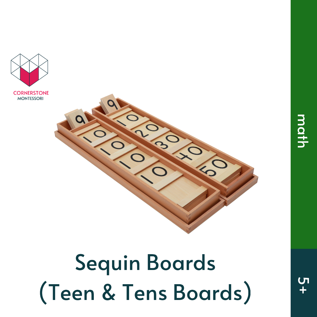 Jual Cornerstone Montessori Sequin Teen Tens Boards - Montessori Math ...