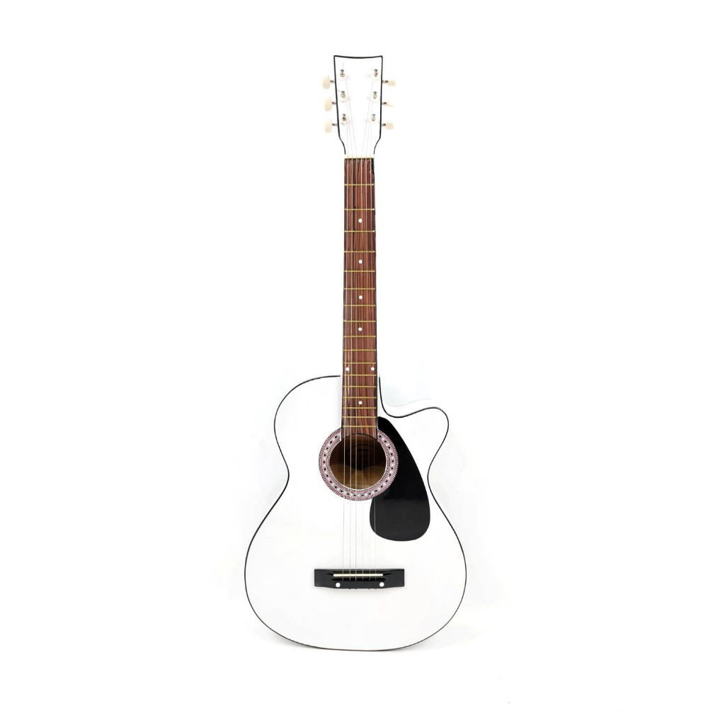 Jual Gitar Akustik Yamaha Warna Putih Model Coak Pick Guard Buat Pemula ...