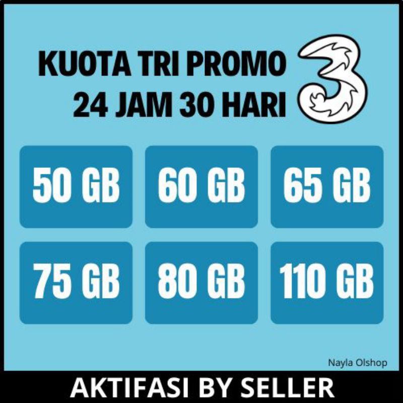 Jual Kuota TRI 65GB 60GB 110GB 100 GB LTE murah | Shopee Indonesia