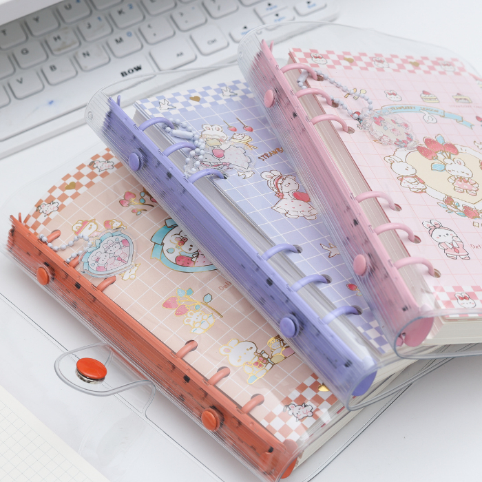 Jual NOTEBOOK RING MOTIF DIARY KANCING / BUKU CATATAN RING BINDER 48K