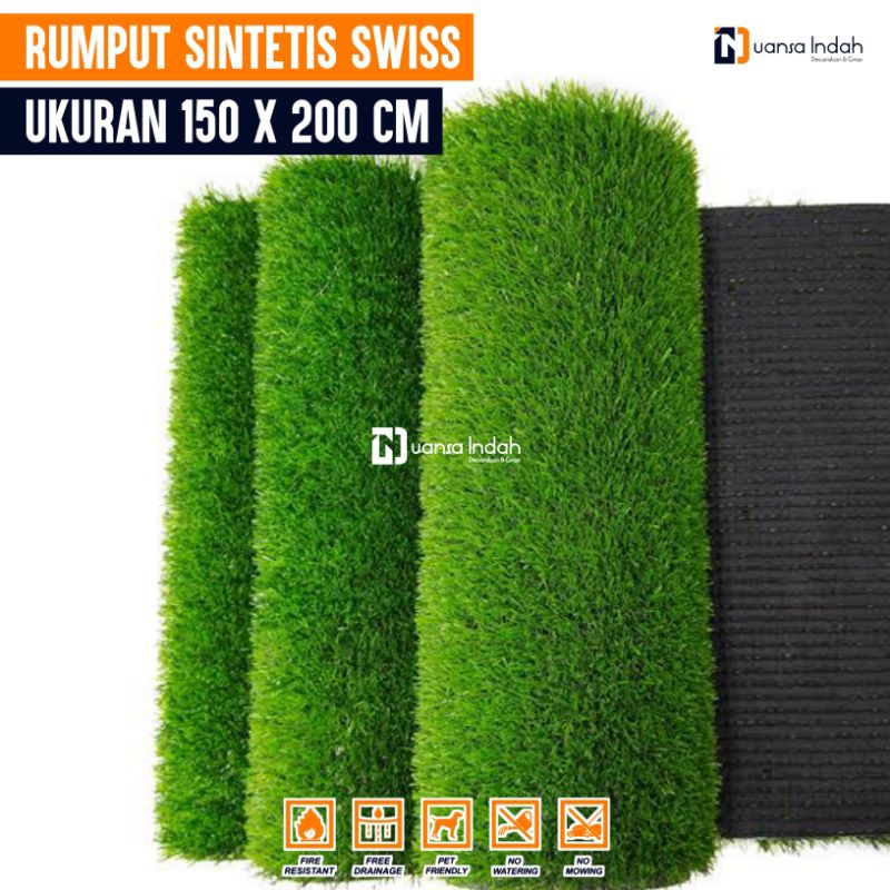 Jual RUMPUT SINTETIS SWISS STANDAR UKURAN 150x200 CM | Shopee Indonesia