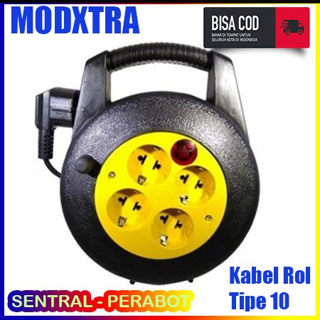 Jual Terminal Stop Kontak Bulat Roll Kabel 10 Meter 4 Lubang Gulung ...