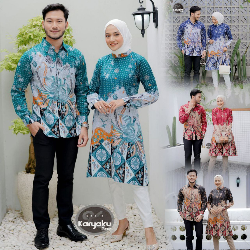 Jual Batik Couple Batik Sugih Waras Baju Batik Couple Tunik Saku