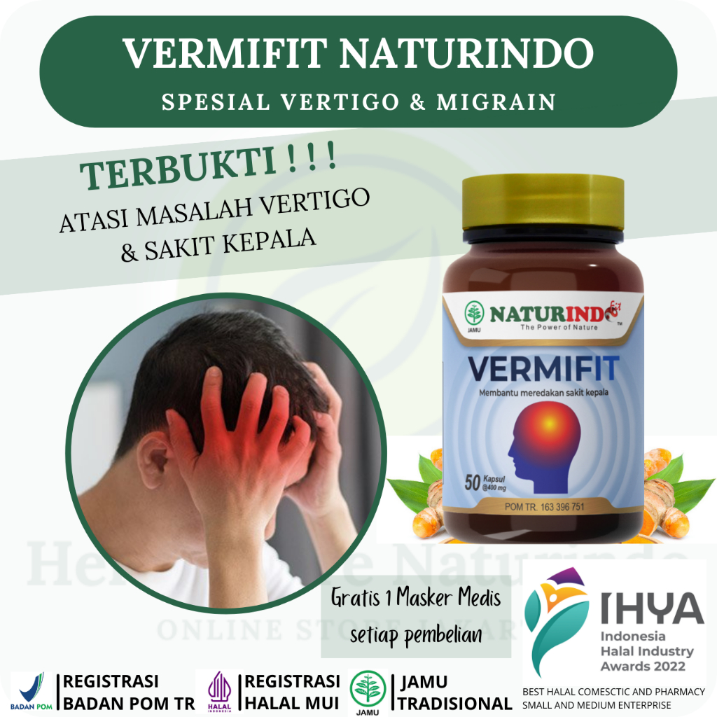 Jual Obat Herbal Vertigo Obat Sakit Kepala Migran Pusing Naturindo