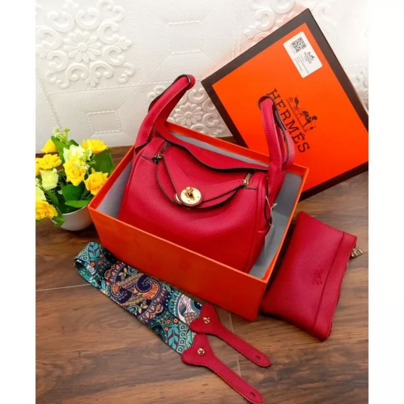 Tas Lindy Hitam Uk26 Premium - Tas Selempang Wanita 20297Hermes Lindy Import