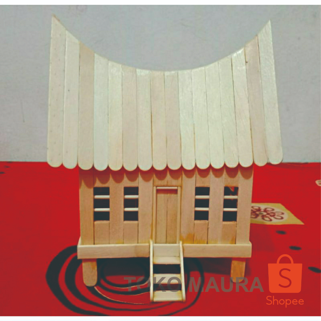 Jual Miniatur Rumah Adat Sumatera Barat Minang Rumah Gadang dari Stik