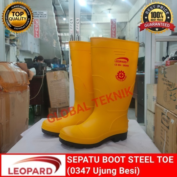 Jual Sepatu Boot Rubber Safety Leopard Ujung Besi Size 45 Steel Toe ...