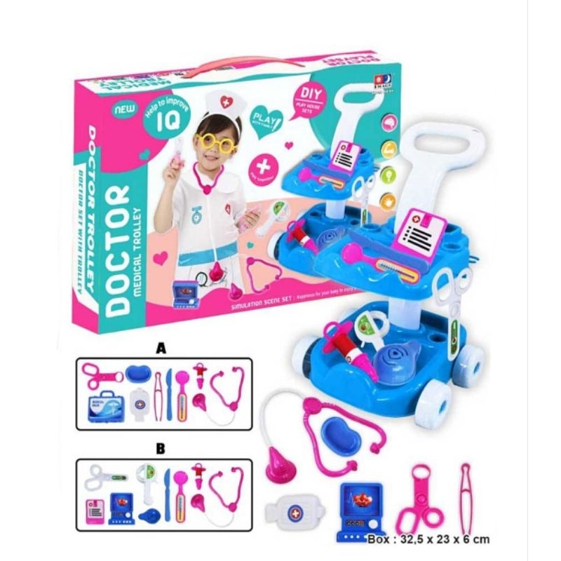 Jual Mainan Peran Dokter Dokteran seri Doctor Medical Trolley Playset