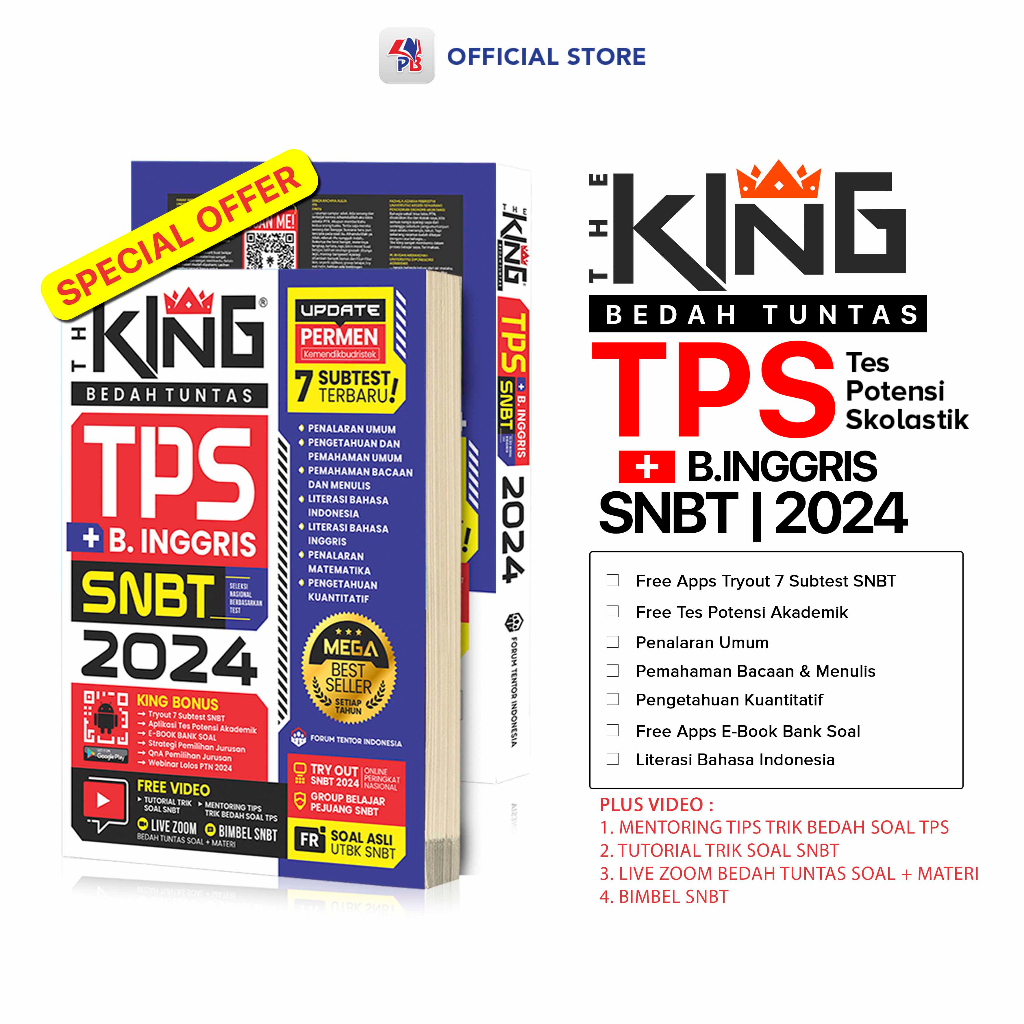 Jual Buku The King SNBT 2024 / The King Bedah Tuntas TPS Plus Bahasa ...