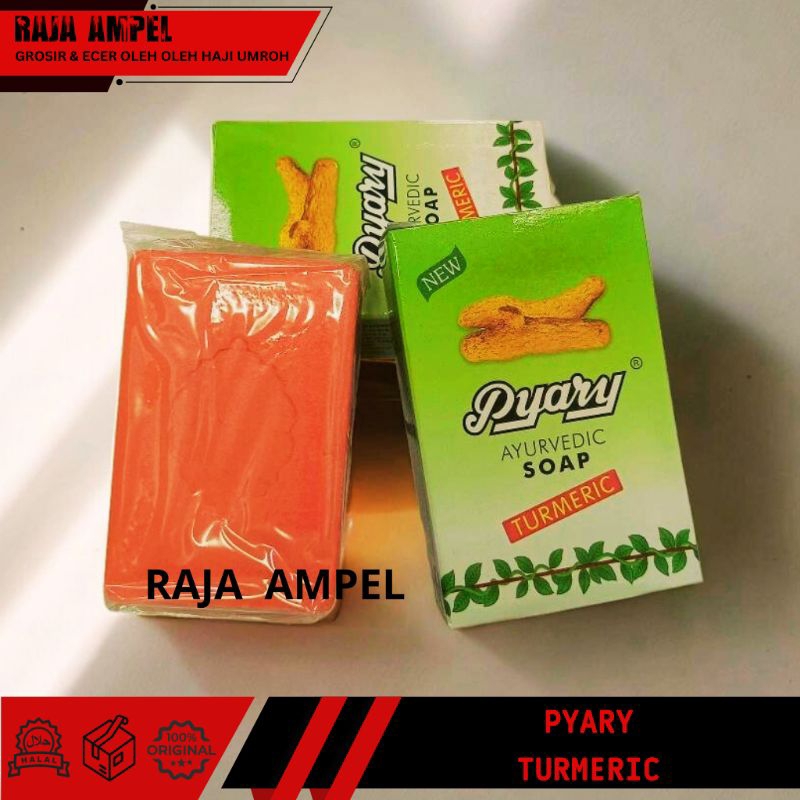 Jual ASLI Sabun Arab Pyary Turmeric 75gr Ayurvedic Bahan Alami Herbal
