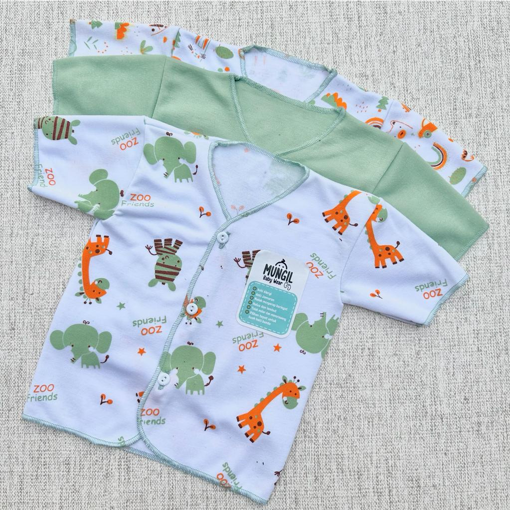 Jual 3 PCS Baju bayi baru lahir baju lengan pendek seri Sage Green