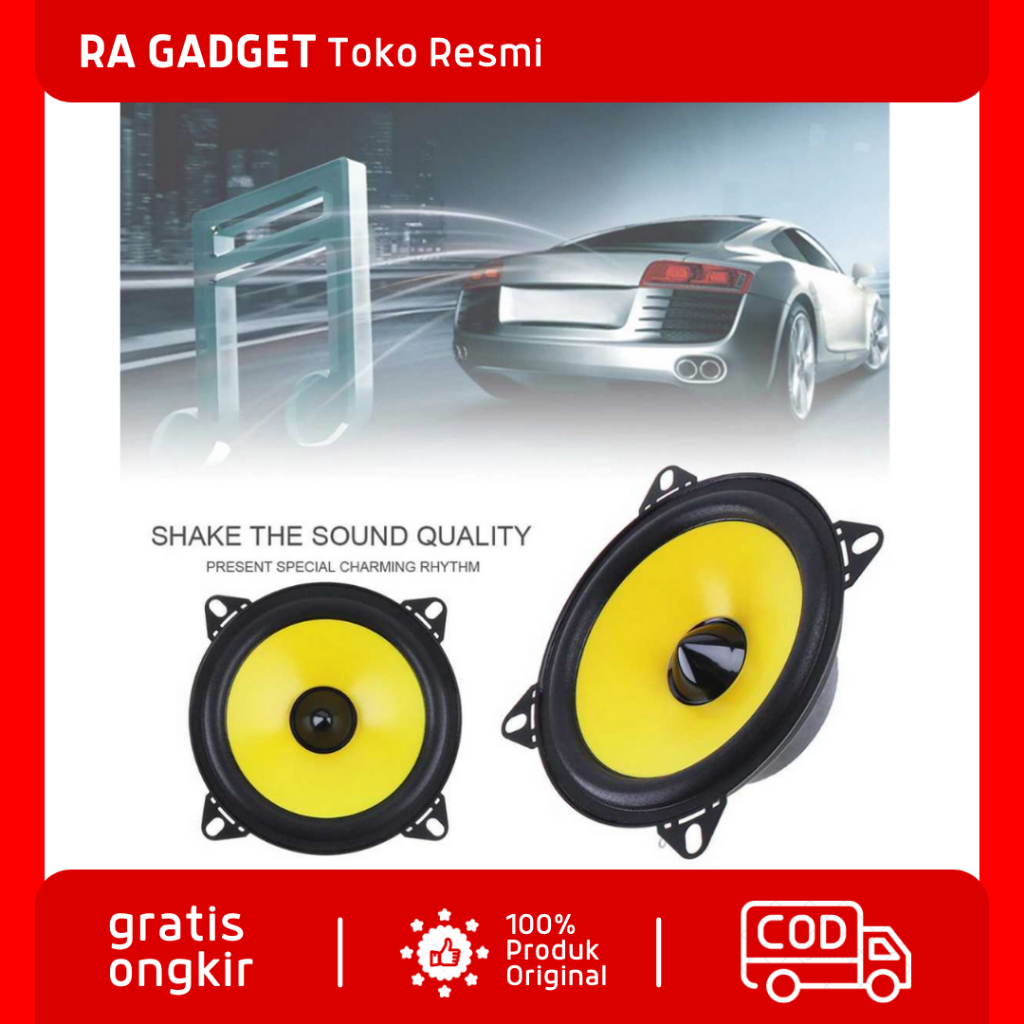 Jual Speaker Subwoofer Mobil Stereo HiFi 4 Inch 60W 2 PCS / Speaker