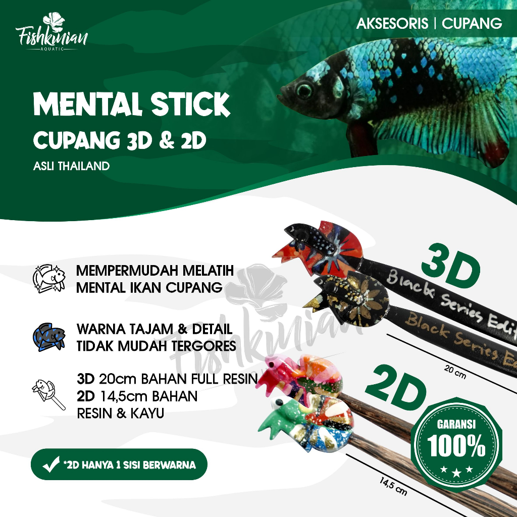 Jual Fishkinian | Mental Stick 3D 2D Cupang - Betta Untuk Ngedok ...