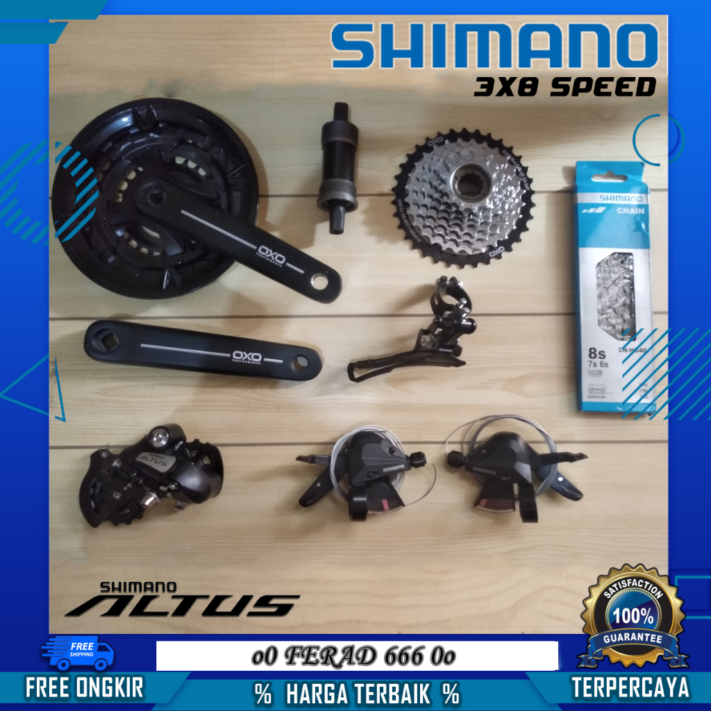 Grupo Shimano Alivio Shimano Acera 3x8 Groupset Sepeda Mtb Gear