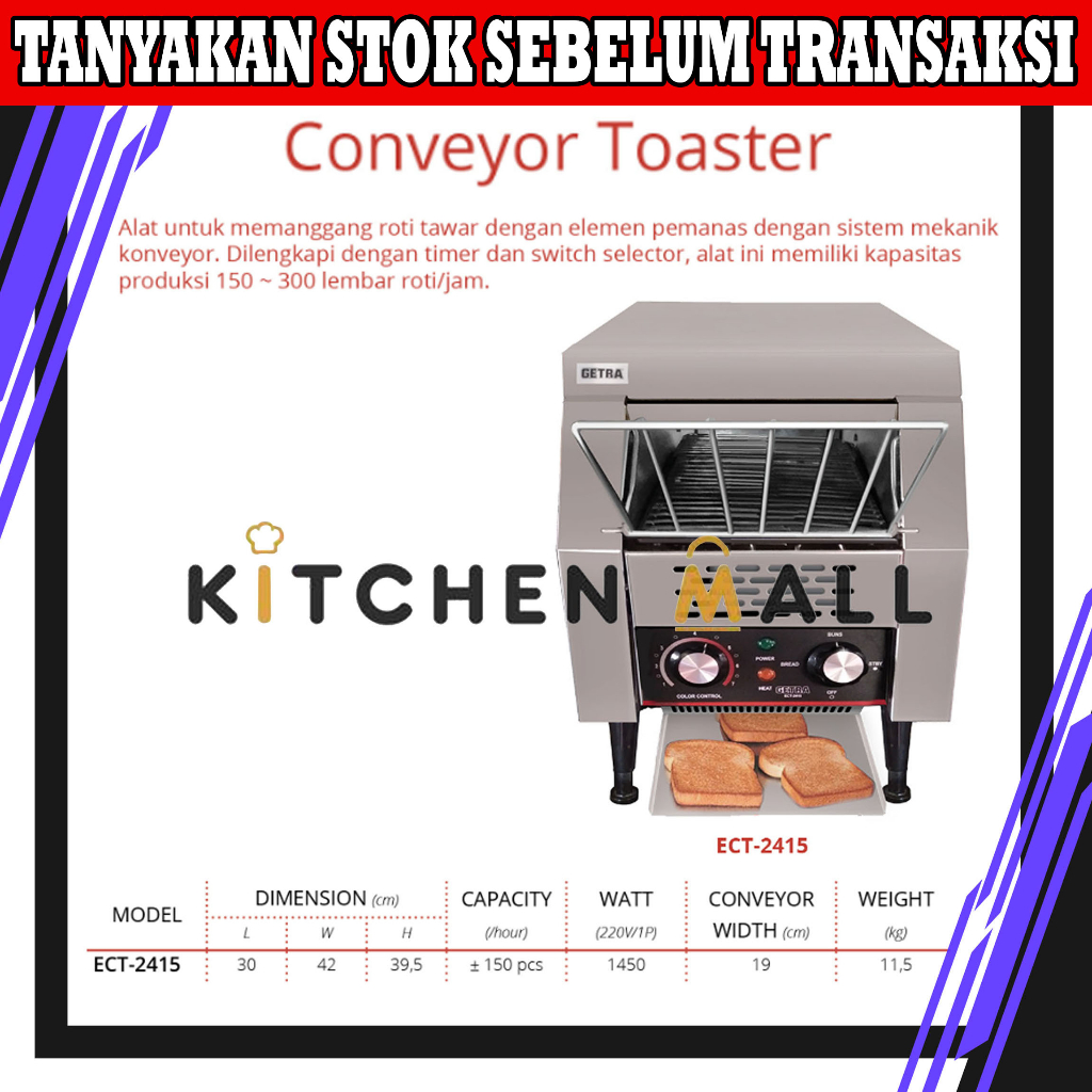 Jual Getra ECT-2415 conveyor toaster - pemanggang roti konveyor ...